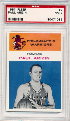 Fleer 1961 Philadelphia Warriors  #2 Paul Arizin  / PSA Grade 7