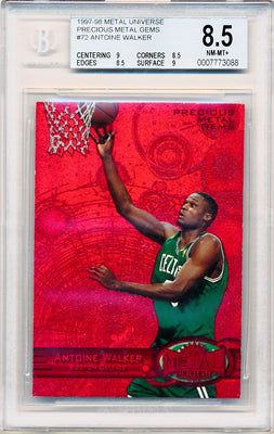 Skybox 1997-1998 Metal Universe Championship Precious Metal Gems Red #72 Antoine Walker 13/100 / BGS Grade 8.5