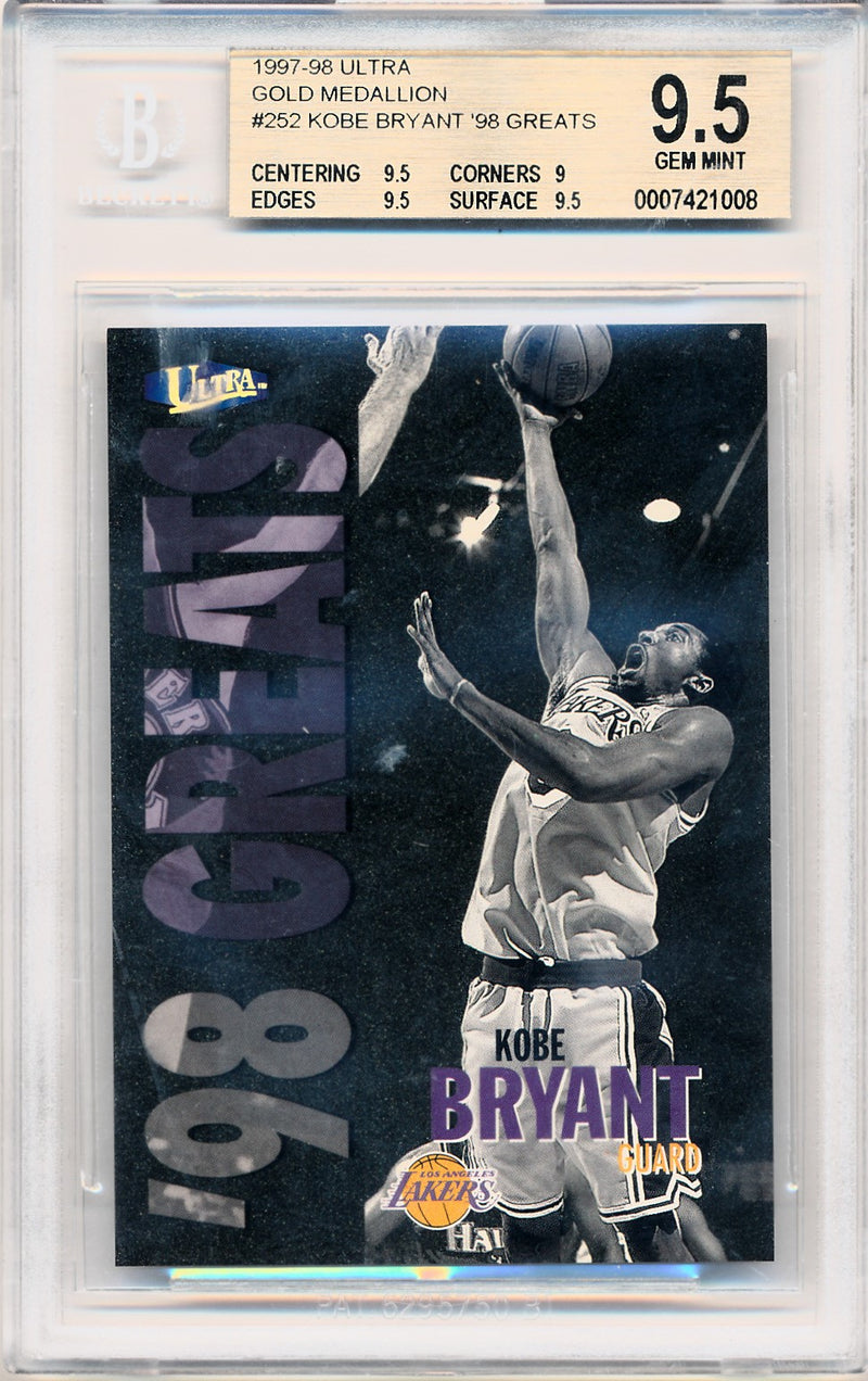 Fleer 1997-1998 Ultra Gold Medallion #252 Kobe Bryant  / BGS Grade 9.5