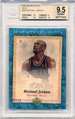 Upper Deck 2007-2008 Artifacts Blue #228 Michael Jordan 9/10 / BGS Grade 9.5