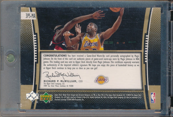 Upper Deck 2004-2005 Three Point Shot Authentic Game Warm Up #3PS-MA Magic Johnson 20/32