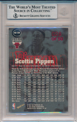 SkyBox 1997-1998 Premium Star Rubies #48SR Scottie Pippen 28/50 / BGS Grade 9