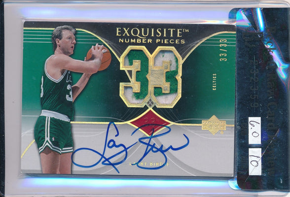 Upper Deck 2006-2007 Exquisite Collection Exquisite Number Pieces #EN-LB Larry Bird 33/33 / BGS Grade 6 / Auto Grade 10