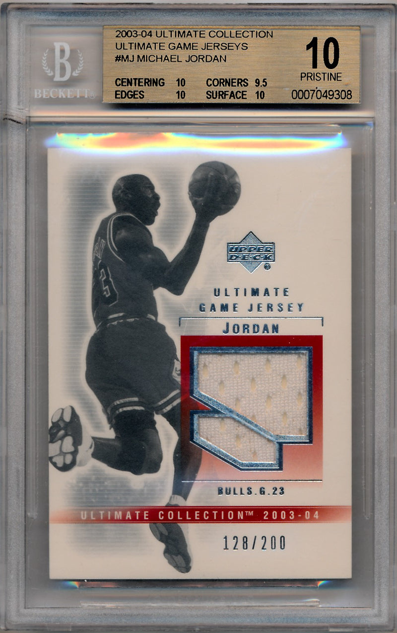 Upper Deck 2003-2004 Ultimate Collection Ultimate Game Jerseys #MJ-J Michael Jordan 128/200 / BGS Grade 10