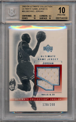 Upper Deck 2003-2004 Ultimate Collection Ultimate Game Jerseys #MJ-J Michael Jordan 128/200 / BGS Grade 10