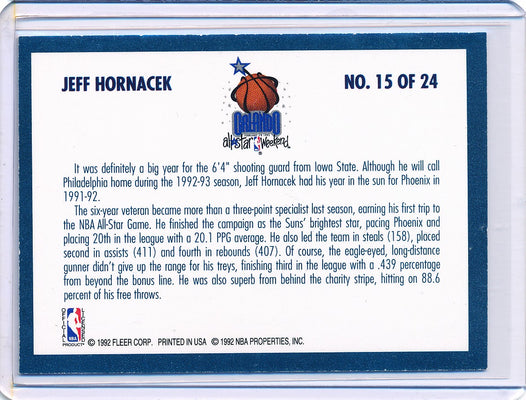 Fleer 1992-1993 Basketball All Star Weekend #15/24 Jeff Hornacek