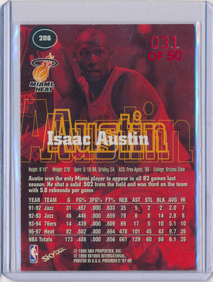 SkyBox 1997-1998 Premium Star Rubies #206 Isaac Austin 31/50