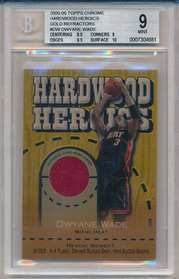 Topps 2005-2006 Chrome Hardwood Heroics #HH-DW Dwyane Wade 3/9 / BGS Grade 9