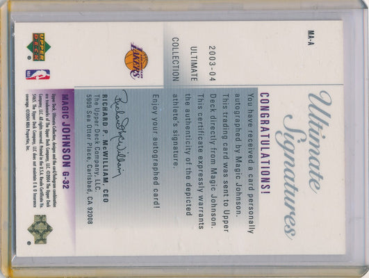 Upper Deck 2003-04 Ultimate Collection  Ultimate Signatures #MA-A Magic Johnson