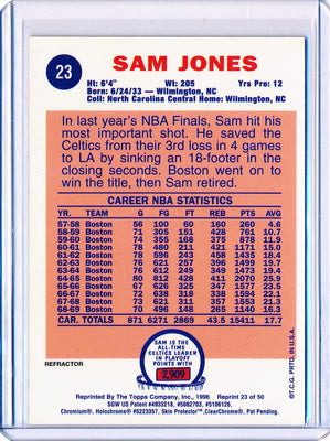 Topps 1996-1997 Finest Reprint Refractor #23 Sam Jones