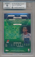 Topps 2002-2003 Finest Gold Refractors #173 Amar'e Stoudemire 16/25 / BGS Grade 9 / Auto Grade 10