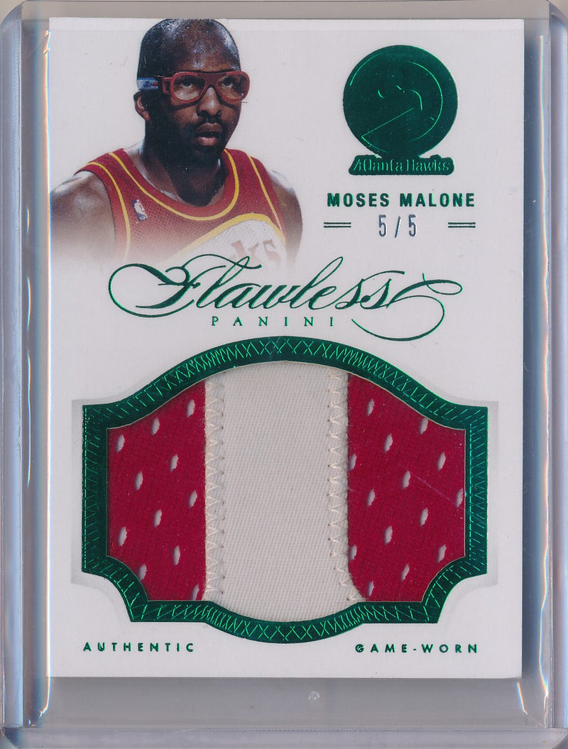 Panini 2012-2013 Flawless Emerald Jumbo Patches #13 Moses Malone 5/5