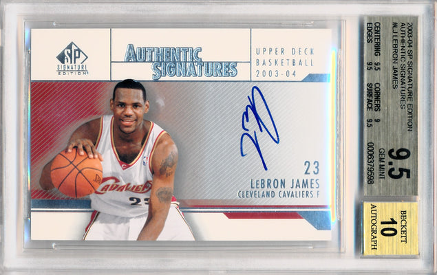 Upper Deck 2003-2004 SP Signature Edition  Authentic Signatures #LJ Lebron James  / BGS Grade 9.5 / Auto Grade 10