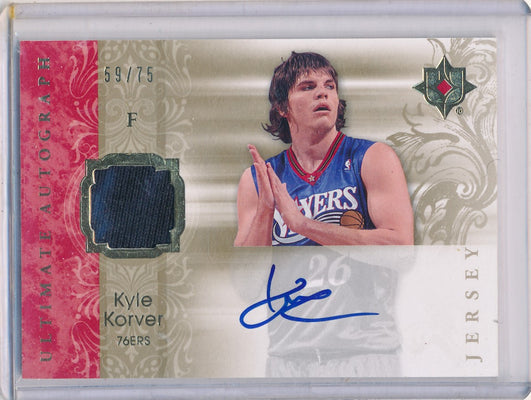 Upper Deck 2006-07 Ultimate Collection  Ultimate Jersey Autographs #AU-KK Kyle Korver 59/75