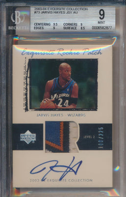 Upper Deck 2003-2004 Exquisite Collection Exquisite Rookie Patch Auto #73 Jarvis Hayes 108/225 / BGS Grade 9 / Auto Grade 10