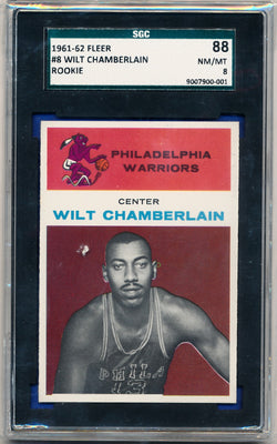 Fleer 1961-1962 Sportscard Guaranty  #88 Wilt Chamberlain  / PSA Grade 8 / BGS Grade None