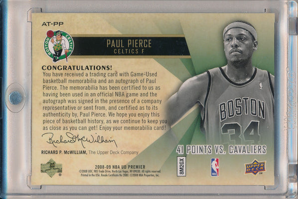 Upper Deck 2008-2009 UD Premier Premeir Attractions #AT-PP Paul Pierce 25/50