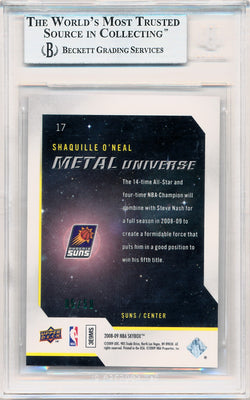 Skybox 2008-2009 Metal Universe Precious Metal Gems Green #17 Shaquille O'neal 5/50 / BGS Grade 9