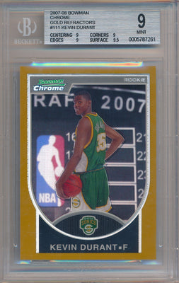 Topps  2007-2008 Bowman Chrome Rookie #111 Kevin Durant 1748/2999 / BGS Grade 9.5