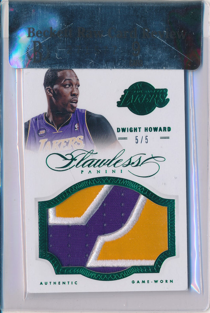 Panini 2012-2013 Flawless Emerald Jumbo Patches #46 Dwight Howard 5/5 / BGS Grade 9