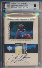 Upper Deck 2003-2004 Exquisite Collection Exquisite Rookie Patch Auto #76 Carmelo Anthony 52/99 / BGS Grade 9 / Auto Grade 10