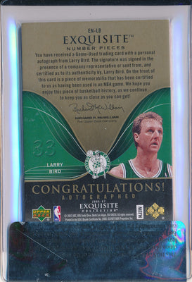 Upper Deck 2006-2007 Exquisite Collection Exquisite Number Pieces #EN-LB Larry Bird 33/33 / BGS Grade 6 / Auto Grade 10