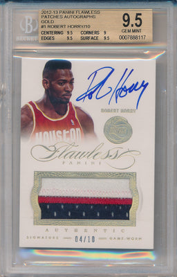 Panini 2012-2013 Flawless Patches Autographs #1 Robert Horry 4/10 / BGS Grade 9.5 / Auto Grade 10