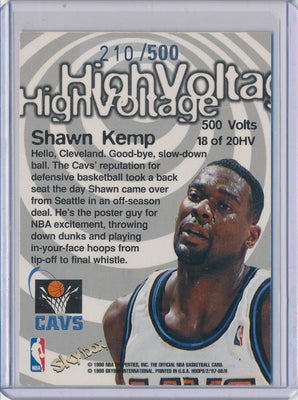 SkyBox 1997-1998 Hoops High Voltage #18/20HV Shawn Kemp 210/500