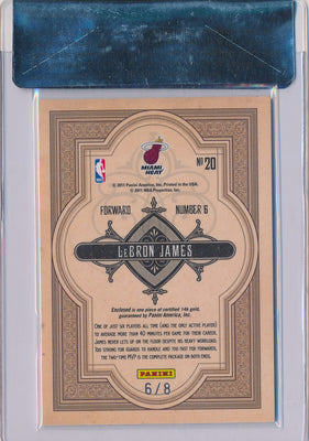 Panini 2010-2011 Gold Standard Gold Mining #20 LeBron James 6/8 / BGS Grade 9