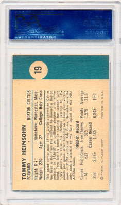 Fleer 1961 Boston Celtics  #19 Tommy Heinsohn  / PSA Grade 7