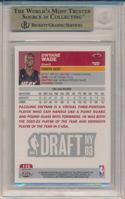 Topps 2003-2004 Chrome Refractors #115 Dwyane Wade  / BGS Grade 10