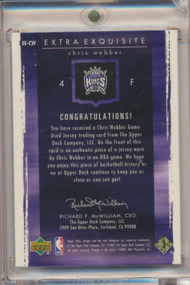 Upper Deck 2003-2004 Exquisite Collection Extra Exquisite Jumbo Patch #EE-CW Chris Webber 37/75