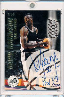 Press Pass 1997-1998 Double Threat Dual Autographs #DT 1/6 Tim Duncan / David Robinson 17/100