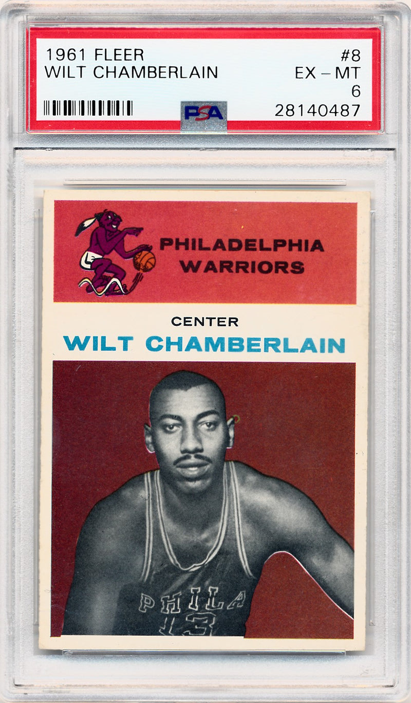 Fleer 1961 Sportscard Guaranty  #8 Wilt Chamberlain  / PSA Grade 6 / BGS Grade None