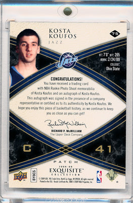 Upper Deck 2008-2009 Exquisite Collection Rookie Parallel #75 Kosta Koufos 20/41