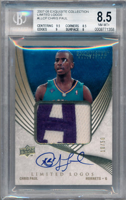 Upper Deck 2007-2008 Exquisite Collection Limited Logos #LLCP Chris Paul 10/50 / BGS Grade 8.5 / Auto Grade 10