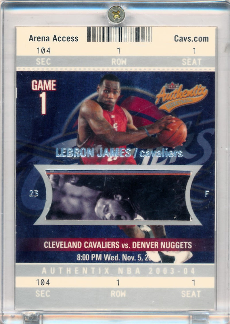 Fleer 2003-2004 Rookie Authentix Authentic NBA #104 Lebron James 572/1250