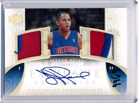 Upper Deck 2005-2006 Exquisite Collection Emblems Of Endorsement #EMTP Tayshaun Prince 13/15