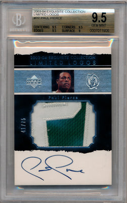 Upper Deck 2003-2004 Exquisite Collection Limited Logos #PP Paul Pierce 41/75 / BGS Grade 9.5 / Auto Grade 10