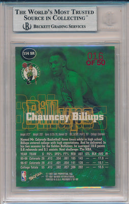 SkyBox 1997-1998 Premium Star Rubies #114SR Chauncey Billups 16/50 / BGS Grade 9