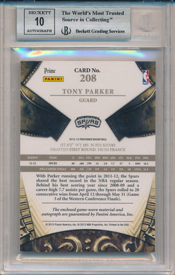 Panini 2009-2010 National Treasures Century Materials #53 Tony Parker 1/1 / BGS Grade 9 / Auto Grade 10