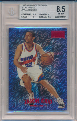 SkyBox 1997-1998 Premium Star Rubies #77SR Jason Kidd 33/50 / BGS Grade 8.5