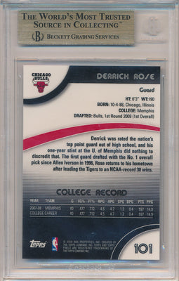 Topps 2007-08 Finest RC #101 Derrick Rose  / BGS Grade 10