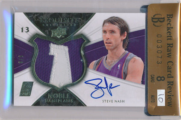 Upper Deck 2008-2009 Exquisite Collection Noble Nameplates #NASN Steve Nash 5/8 / Auto Grade 10