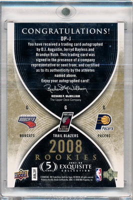 Upper Deck 2007-2008 Exquisite Collection Draft Picks Reservation #DPJ D.J. Augustin / Jerryd Bayless / Brandon Rush 83/199