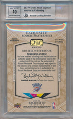 Upper Deck 2008-09 Exquisite Collection Press Plates Black #93 Russell Westbrook 1/1 / BGS Grade 9 / Auto Grade 10