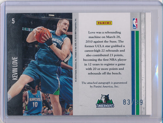 Panini 2010-11 Limited Glass Cleaners #5 Kevin Love 83/99