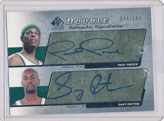 Upper Deck 2005 Sp Signature Edition Double Authentic Signature #AS2-PP Paul Pierce / Gary Payton 44/100