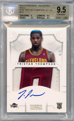 Panini 2012-2013 National Treasures  Gold #104 Tristan Thompson 4/5 / BGS Grade 9.5 / Auto Grade 10