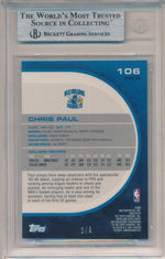 Topps 2005-2006 Finest Black X-Fractors #106 Chris Paul 2/9 / BGS Grade 9